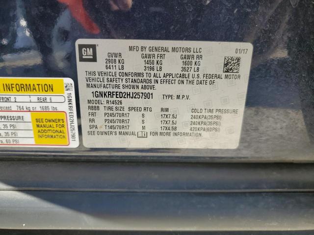 Photo 10 from auction – 2017 CHEVROLET TRAVERSE L with VIN 1GNKRFED2HJ257901