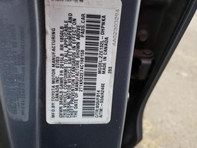 Photo 10 from auction – 2004 TOYOTA COROLLA MA with VIN 2T1KR32E74C198158