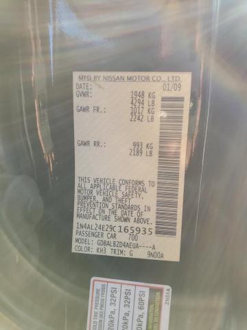 Photo 10 from auction – 2009 NISSAN ALTIMA 2.5 with VIN 1N4AL24E29C165935