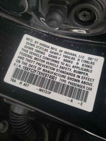 Photo 10 from auction – 2017 HONDA CIVIC EX with VIN 19XFC2F7XHE074501