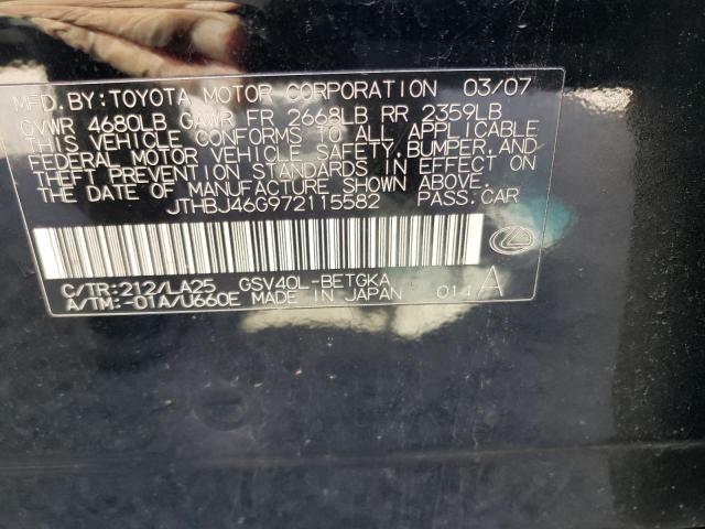 Photo 10 from auction – 2007 LEXUS ES 350 with VIN JTHBJ46G972115582