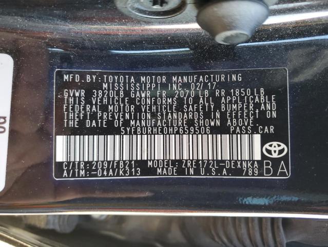 Photo 10 from auction – 2017 TOYOTA COROLLA L with VIN 5YFBURHE0HP659506