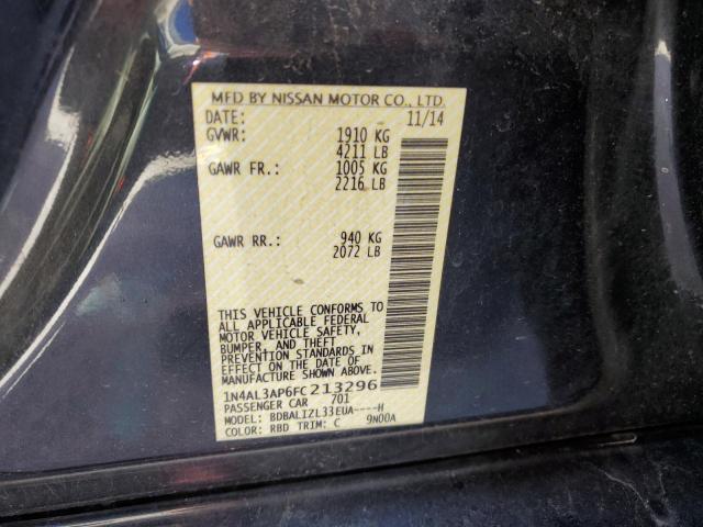 Photo 10 from auction – 2015 NISSAN ALTIMA 2.5 with VIN 1N4AL3AP6FC213296