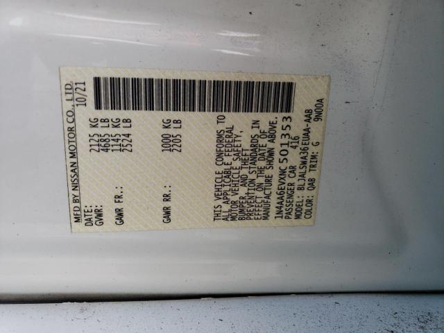 Photo 10 from auction – 2022 NISSAN MAXIMA SR with VIN 1N4AA6EVXNC501353