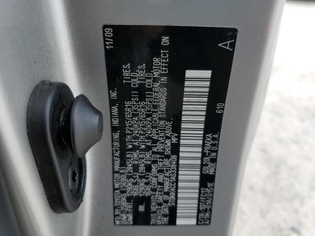 Photo 10 from auction – 2010 TOYOTA SIENNA CE with VIN 5TDKK4CC1AS338408