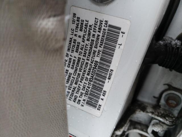 Photo 10 from auction – 2010 HONDA CIVIC EXL with VIN 19XFA1F93AE029469
