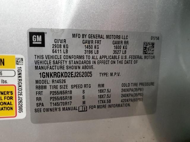 Photo 10 from auction – 2014 CHEVROLET TRAVERSE L with VIN 1GNKRGKD2EJ262005