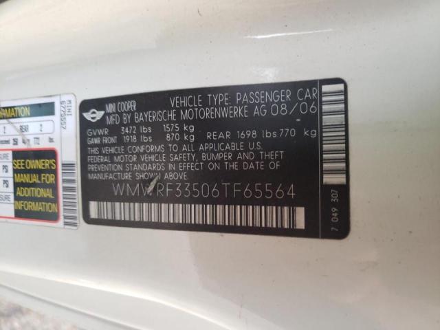 Photo 10 from auction – 2006 MINI COOPER with VIN WMWRF33506TF65564