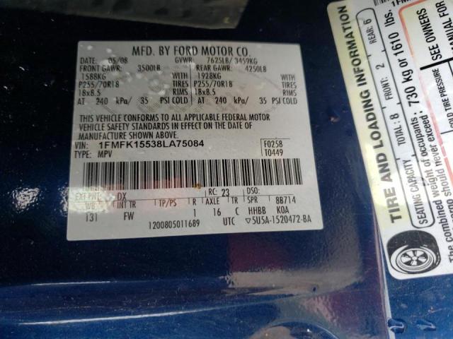 Photo 10 from auction – 2008 FORD EXPEDITION with VIN 1FMFK15538LA75084