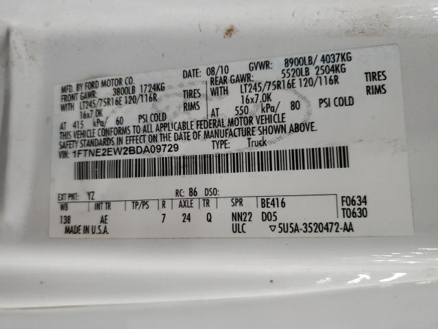 Photo 10 from auction – 2011 FORD ECONOLINE with VIN 1FTNE2EW2BDA09729