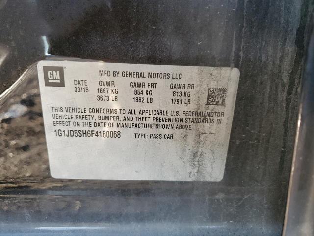Photo 10 from auction – 2015 CHEVROLET SONIC LT with VIN 1G1JD5SH6F4180068