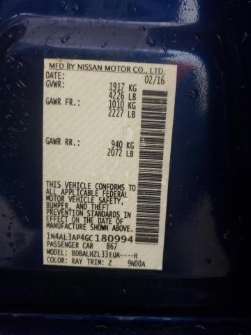 Photo 10 from auction – 2016 NISSAN ALTIMA 2.5 with VIN 1N4AL3AP4GC180994