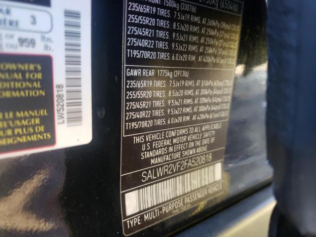 Photo 10 from auction – 2015 LAND ROVER RANGE ROVE with VIN SALWR2VF2FA520818