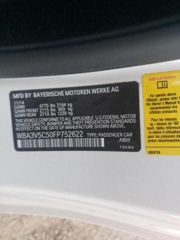 Photo 10 from auction – 2015 BMW 428 I with VIN WBA3V5C50FP752622