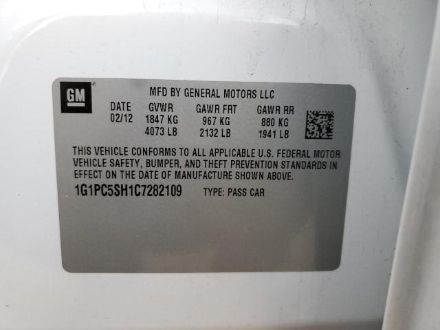 Photo 10 from auction – 2012 CHEVROLET CRUZE LS with VIN 1G1PC5SH1C7282109