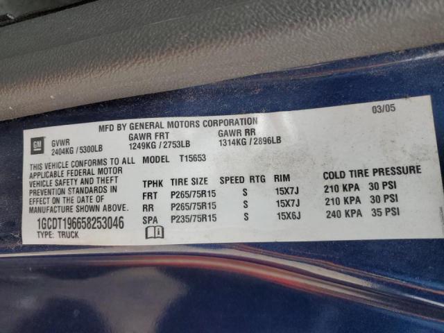 Photo 10 from auction – 2005 CHEVROLET COLORADO with VIN 1GCDT196658253046