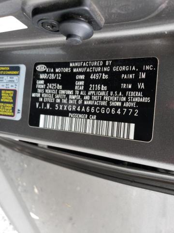 Photo 10 from auction – 2012 KIA OPTIMA SX with VIN 5XXGR4A66CG064772