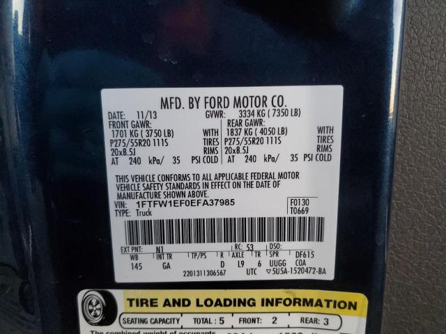 Photo 10 from auction – 2014 FORD F150 SUPER with VIN 1FTFW1EF0EFA37985