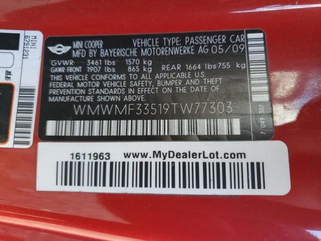 Photo 10 from auction – 2009 MINI COOPER with VIN WMWMF33519TW77303