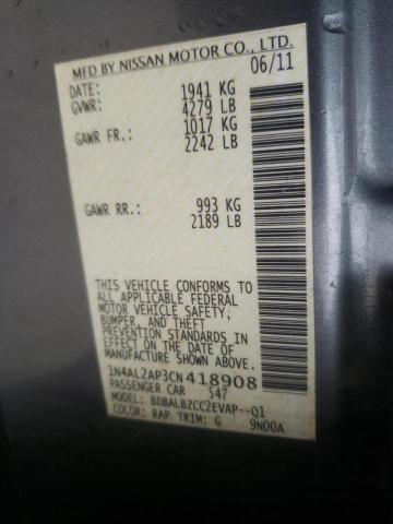 Photo 10 from auction – 2012 NISSAN ALTIMA BAS with VIN 1N4AL2AP3CN418908