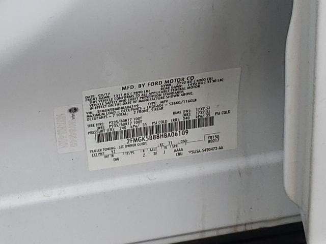 Photo 10 from auction – 2017 FORD FLEX with VIN 2FMGK5B88HBA06109