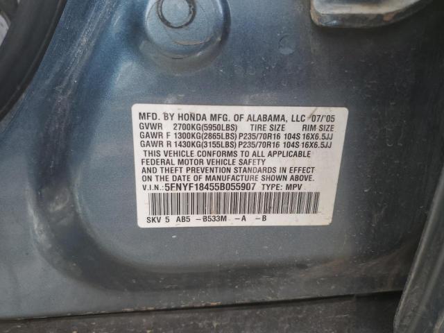 Photo 10 from auction – 2005 HONDA PILOT EX with VIN 5FNYF18455B055907