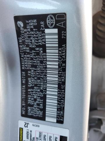 Photo 10 from auction – 2009 TOYOTA COROLLA BA with VIN 2T1BU40E29C159489