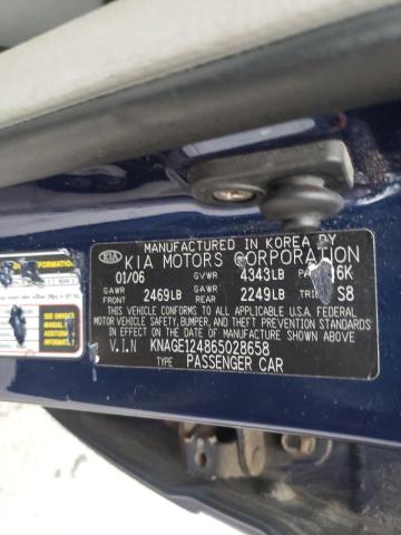 Photo 10 from auction – 2006 KIA OPTIMA LX with VIN KNAGE124865028658