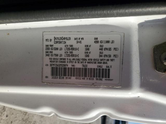 Photo 10 from auction – 2002 DODGE RAM 3500 with VIN 3B7MF33W32M228074