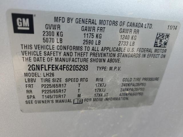 Photo 14 from auction – 2015 CHEVROLET EQUINOX LT with VIN 2GNFLFEK4F6205293