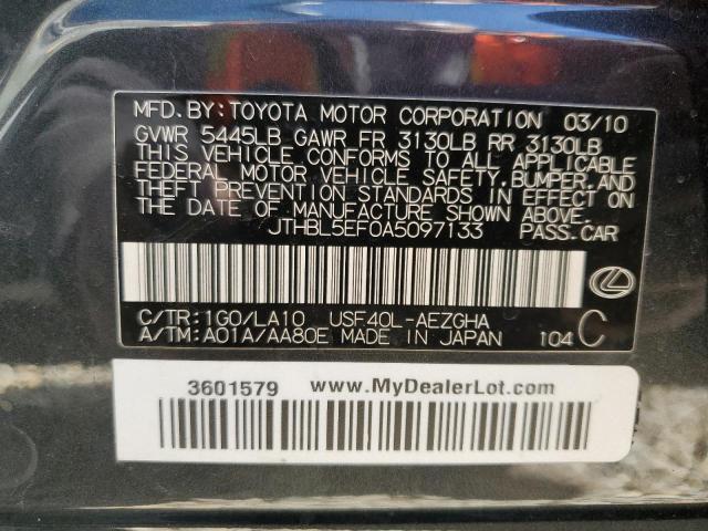 Photo 14 from auction – 2010 LEXUS LS 460 with VIN JTHBL5EF0A5097133