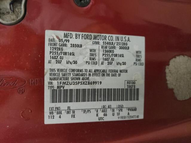 Photo 10 from auction – 1999 FORD EXPLORER with VIN 1FMZU35P5XZB69919