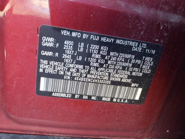 Photo 14 from auction – 2017 SUBARU OUTBACK 3. with VIN 4S4BSENC4H3303355