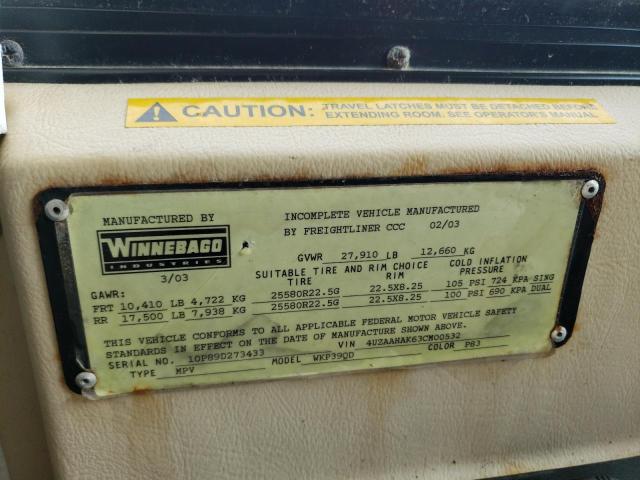 Photo 10 from auction – 2003 WINNEBAGO JOURNEY with VIN 4UZAAHAK63CM00532