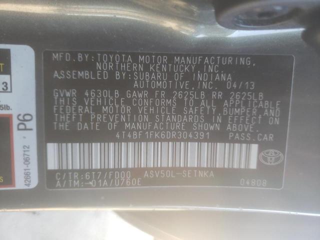 Photo 10 from auction – 2013 TOYOTA CAMRY L with VIN 4T4BF1FK6DR304391