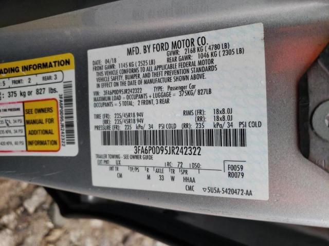 Photo 10 from auction – 2018 FORD FUSION TIT with VIN 3FA6P0D95JR242322