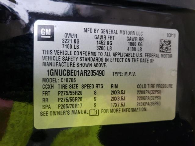 Photo 10 from auction – 2010 CHEVROLET TAHOE with VIN 1GNUCBE01AR205490