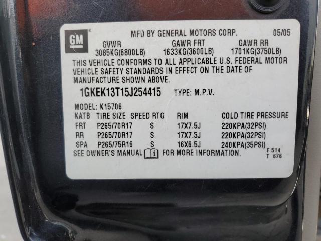 Photo 10 from auction – 2005 GMC YUKON with VIN 1GKEK13T15J254415