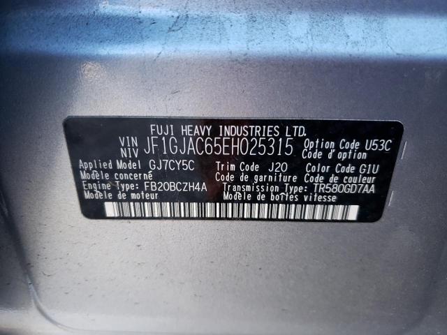 Photo 10 from auction – 2014 SUBARU IMPREZA PR with VIN JF1GJAC65EH025315