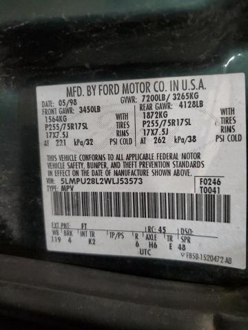 Photo 10 from auction – 1998 LINCOLN NAVIGATOR with VIN 5LMPU28L2WLJ53573