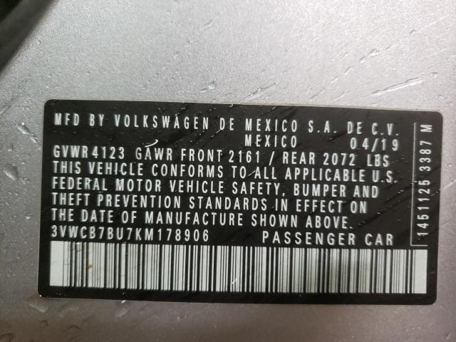 Photo 10 from auction – 2019 VOLKSWAGEN JETTA S with VIN 3VWCB7BU7KM178906