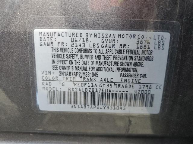 Photo 10 from auction – 2018 NISSAN SENTRA S with VIN 3N1AB7AP2JY331045