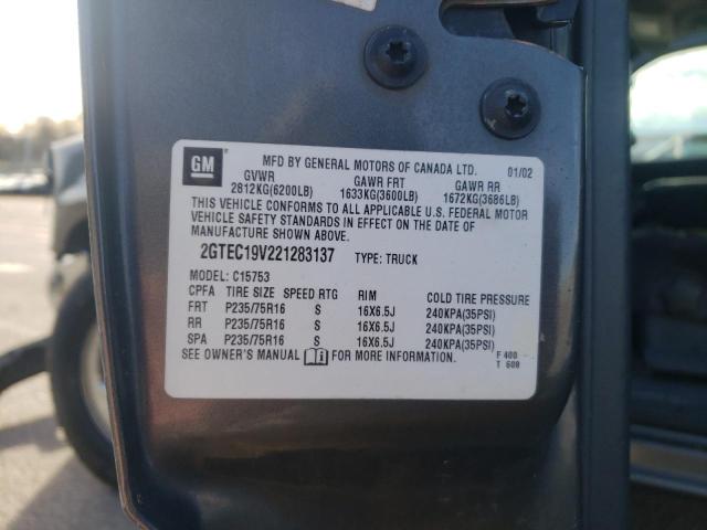 Photo 10 from auction – 2002 GMC NEW SIERRA with VIN 2GTEC19V221283137