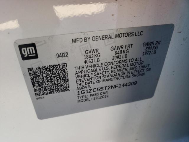 Photo 10 from auction – 2022 CHEVROLET MALIBU LS with VIN 1G1ZC5ST2NF144309