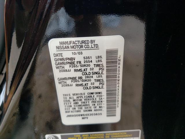 Photo 10 from auction – 2004 INFINITI FX35 with VIN JNRAS08W64X203835