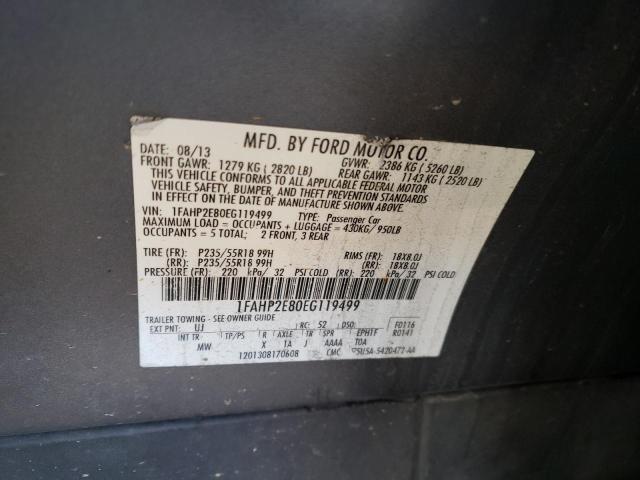 Photo 10 from auction – 2014 FORD TAURUS SEL with VIN 1FAHP2E80EG119499