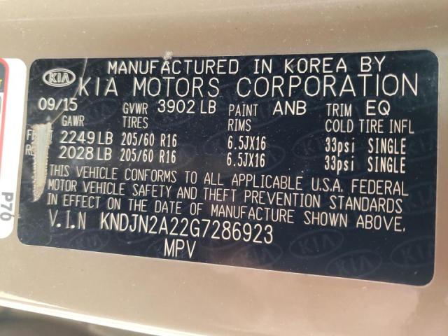 Photo 10 from auction – 2016 KIA SOUL with VIN KNDJN2A22G7286923