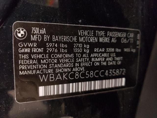 Photo 10 from auction – 2012 BMW 750 LI with VIN WBAKC8C58CC435872