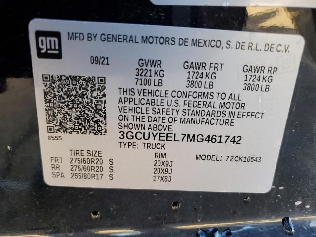 Photo 10 from auction – 2021 CHEVROLET SILVERADO with VIN 3GCUYEEL7MG461742