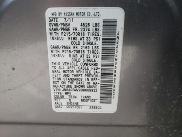 Photo 10 from auction – 2011 NISSAN ROGUE S with VIN JN8AS5MV9BW689932